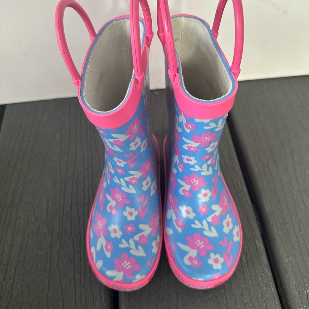 Peppa Pig Kids Floral Rain Boots - Pink and Blue